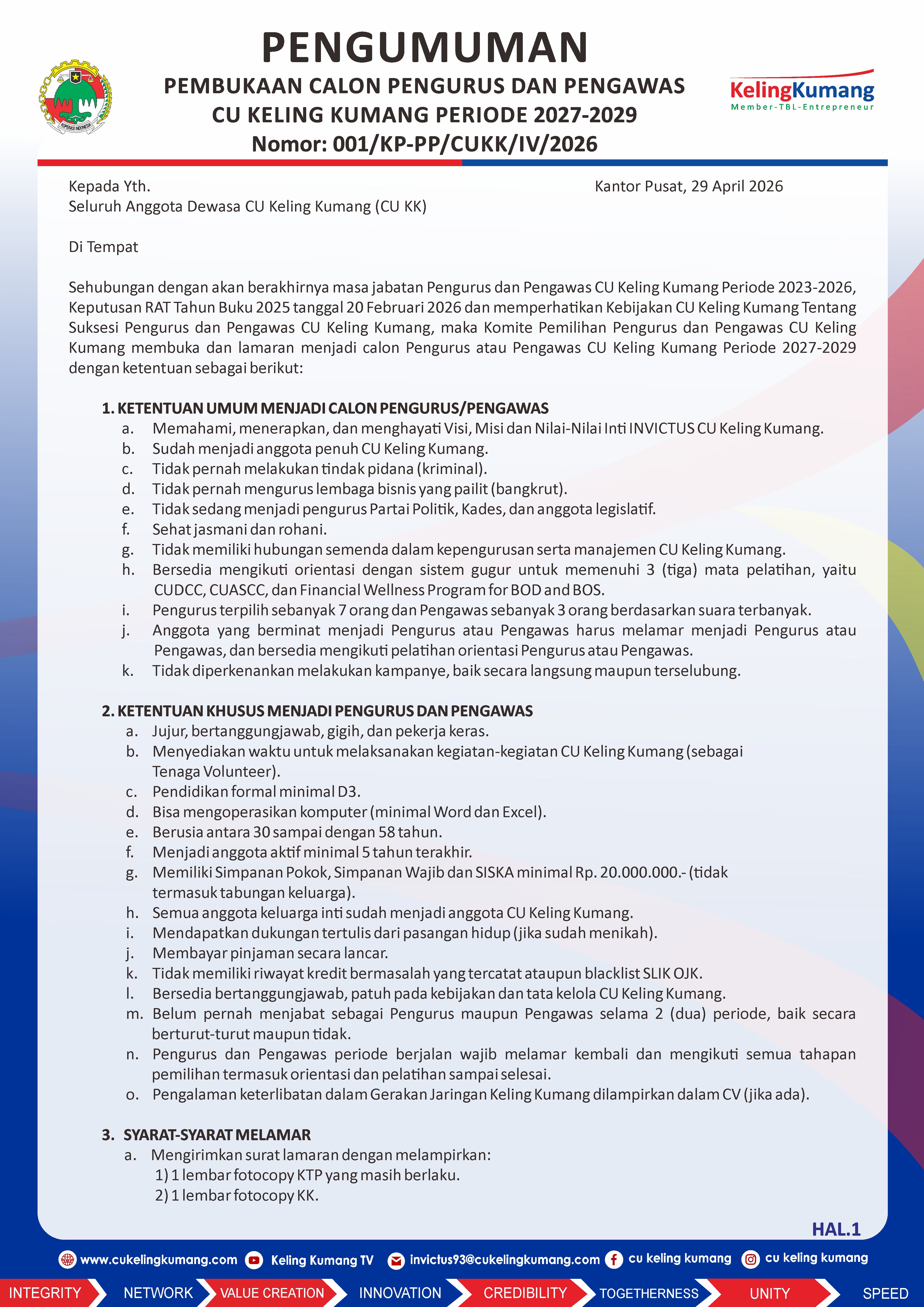 Pengumuman Page 1